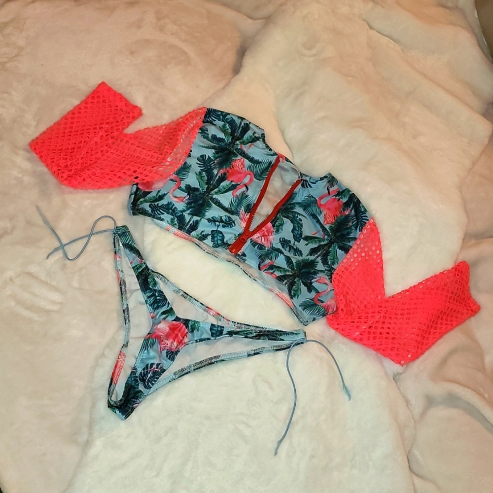 Super Cute Flamingo 3 Piece Bathing Suit